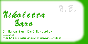 nikoletta baro business card